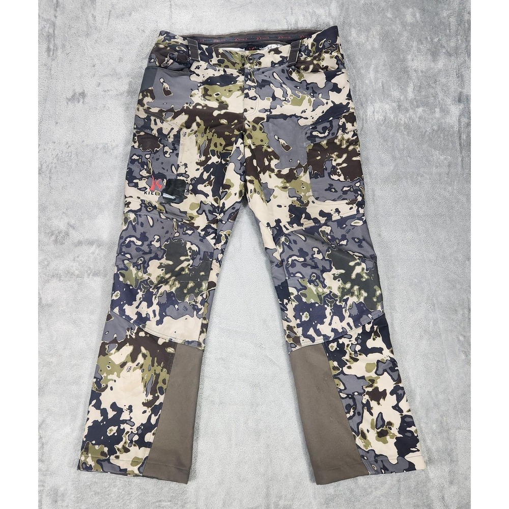 Killik Pants Mens 36x32 Veil Camo Hunting Softshell Stretch Zip Pockets Outdoor